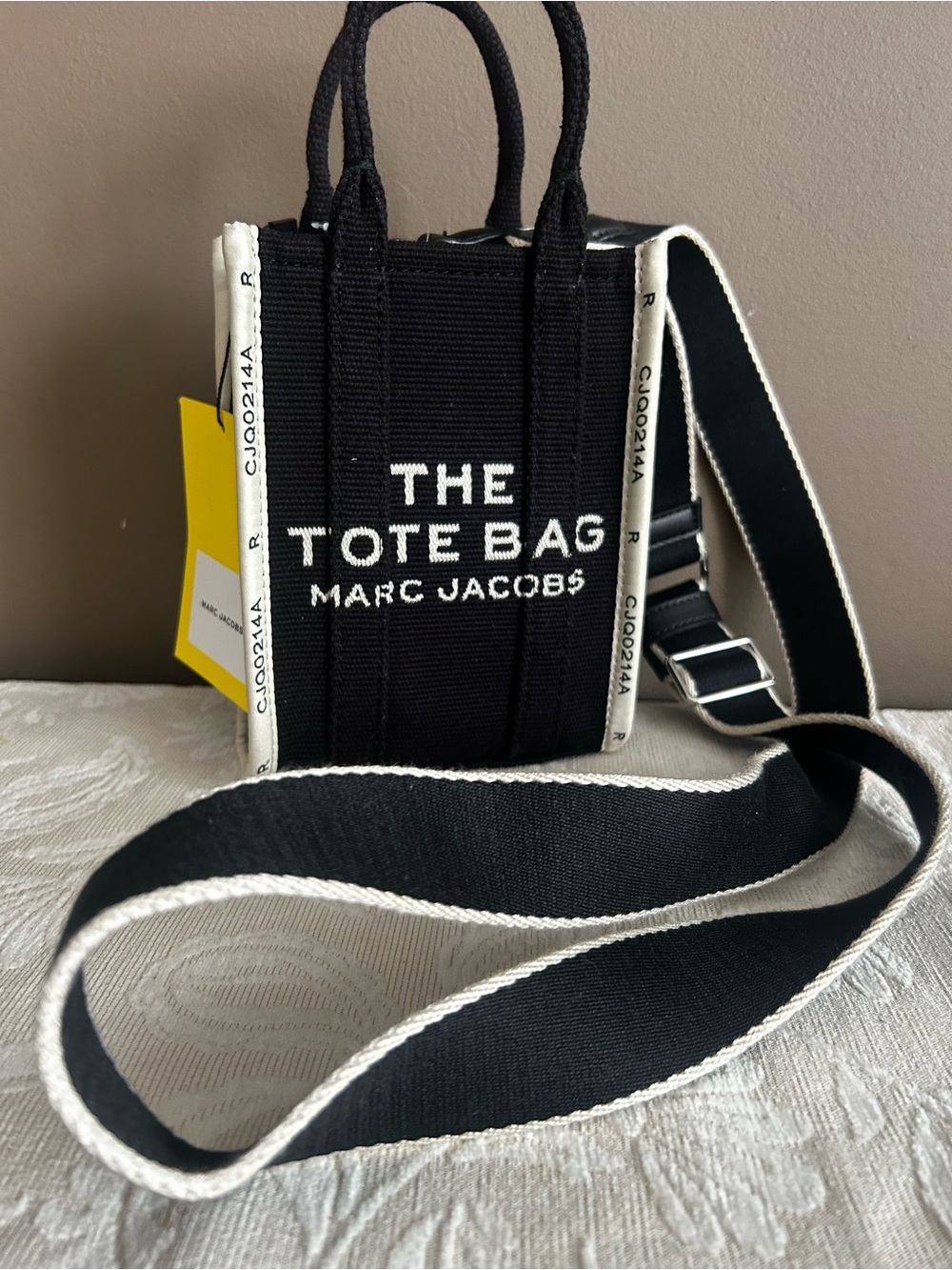 Marc Jacobs The Tote Bag Mini Crossbody in Black & White New